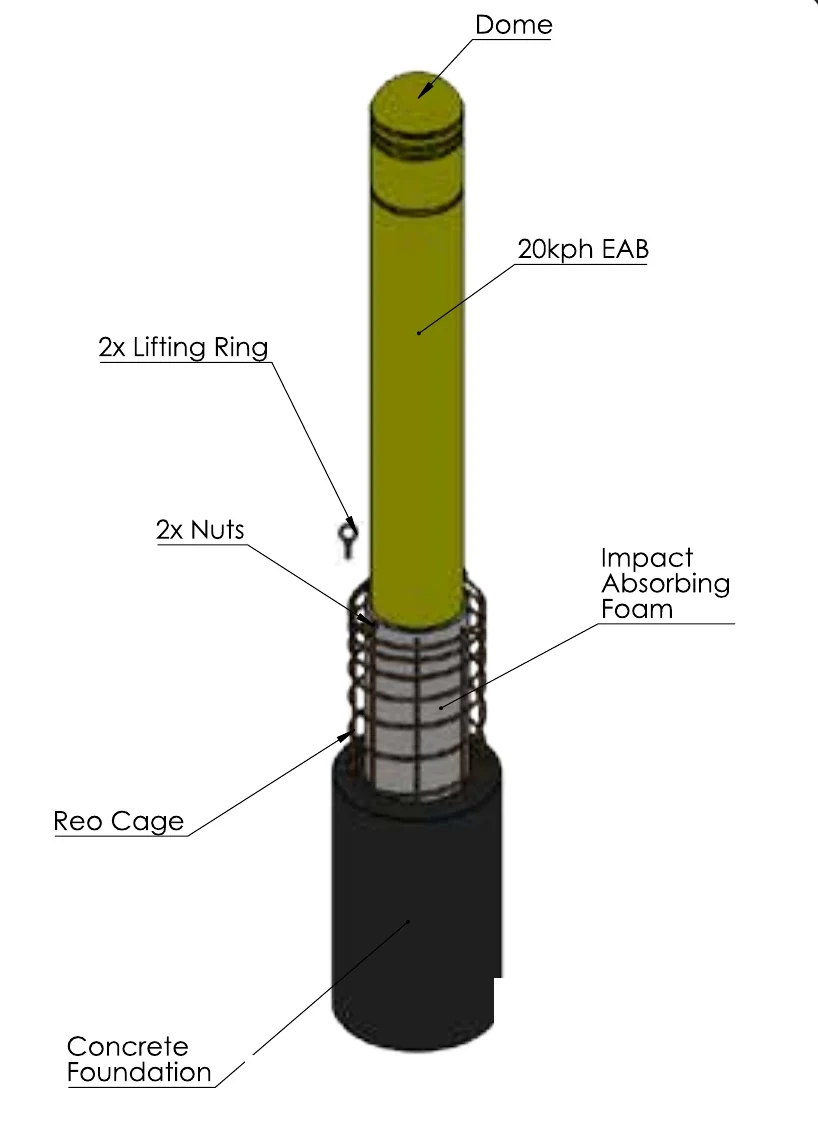 EAB 20 Energy Absorbing Bollard | Impact Absorbing Systems